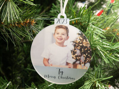 Frosted Acrylic Personalised Christmas Tree Decoration